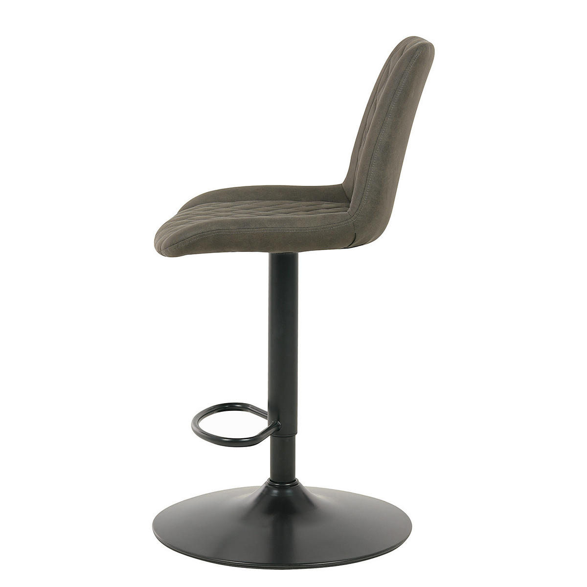 BARSTUHL (2er-Set) - Microfaser / Eisen - Vintage Grau - Grau, Textil/Metall (50/91/58cm) - home24