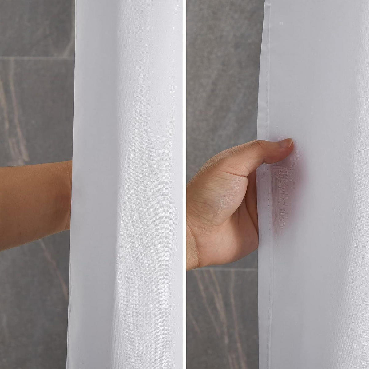 DUSCHVORHANG Textil 120 x 180 cm Weiß - Weiß, Textil (120/180cm)