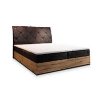 BOXBETT VELLANO 160x200 cm mit Matratze und Topper - Braun - Braun, Holz (160/200cm) - MASSENO
