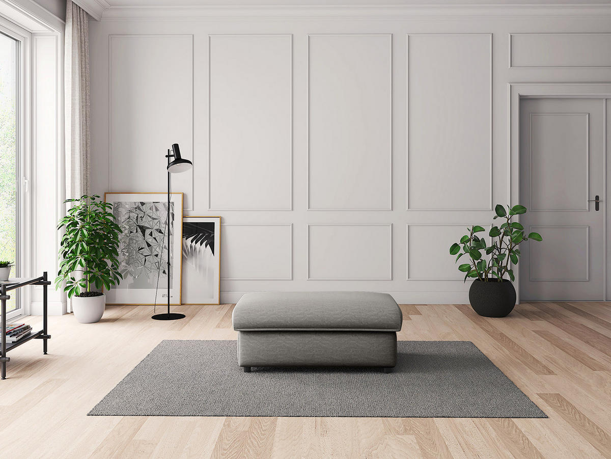 POLSTERHOCKER - Schwarz/Grau, Kunststoff/Textil (100/44/60cm) - home24