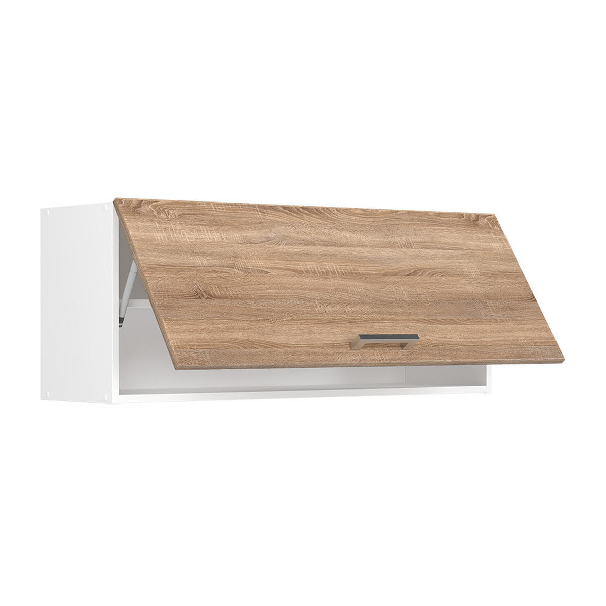 HÄNGESCHRANK R-Line, Sonoma/Weiß, 100 cm Flach - Weiß/Sonoma Eiche, Holzwerkstoff (100/40/31cm) - Vicco