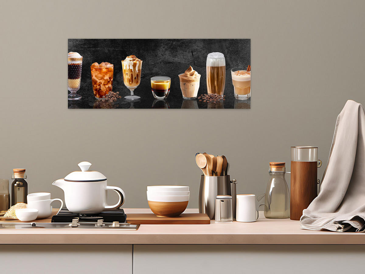 GLASBILD 80x30 cm Küche Kaffee modern - Braun, Glas (80/30cm) - artissimo