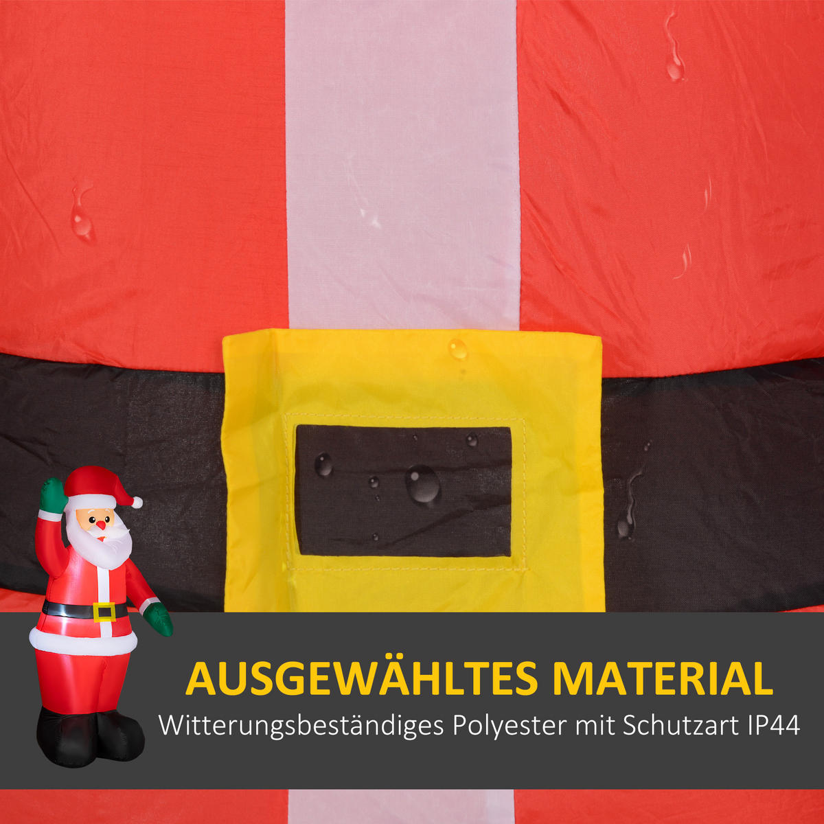 AUFBLASBAR Weihnachtsdeko 1,84 m Weihnachtsmann mit LED-Beleuchtung Gartendeko - Rot, Kunststoff (60/184/88cm) - Outsunny