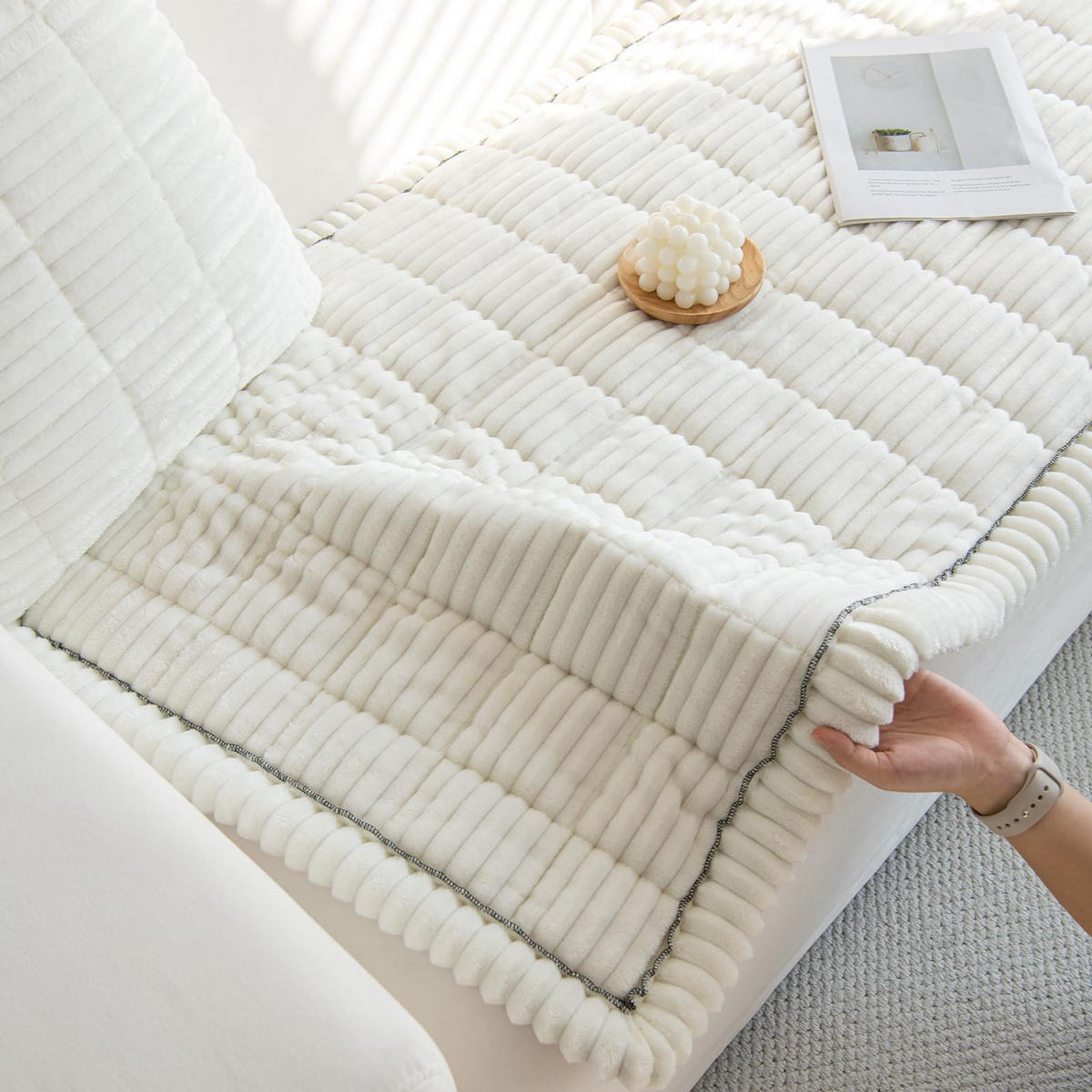 SOFADECKE Dicke Rutschfest 1 Stück - Weiß, Textil (70/150cm) - Kaket