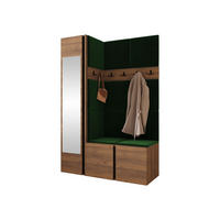 GARDEROBEN-SET Orion X - Nussbaumfarben/Grün, Holzwerkstoff/Kunststoff (124/186/46cm) - MIRJAN24