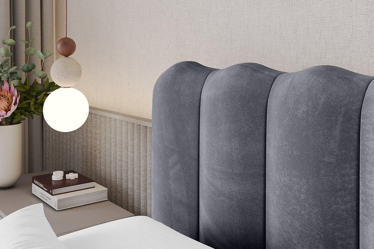 POLSTERBETT mit Bettkasten und Lattenrost, Boxbett ohne Matratze - SORA 160x200 Dunkelgrau - Dunkelgrau, Holzwerkstoff/Textil (160/200cm) - ALTDECOR