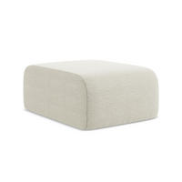 POUF Bouclé Stoff Beige - Sandfarben/Schwarz, Holzwerkstoff/Kunststoff (72/42/94cm) - LaMiaSofa