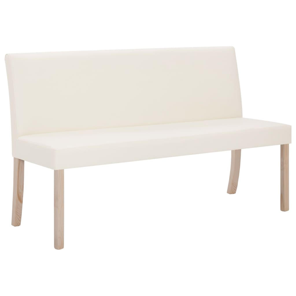 SITZBANK Phil 139,5 cm Cremeweiß Kunstleder - Creme, Leder (139.5/86/50cm) - DELUKE