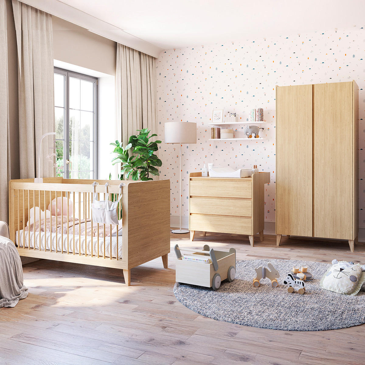 BABYZIMMER 3-teilig Muve Holz - Braun, Holzwerkstoff (143/90/75cm) - Petits-meubles