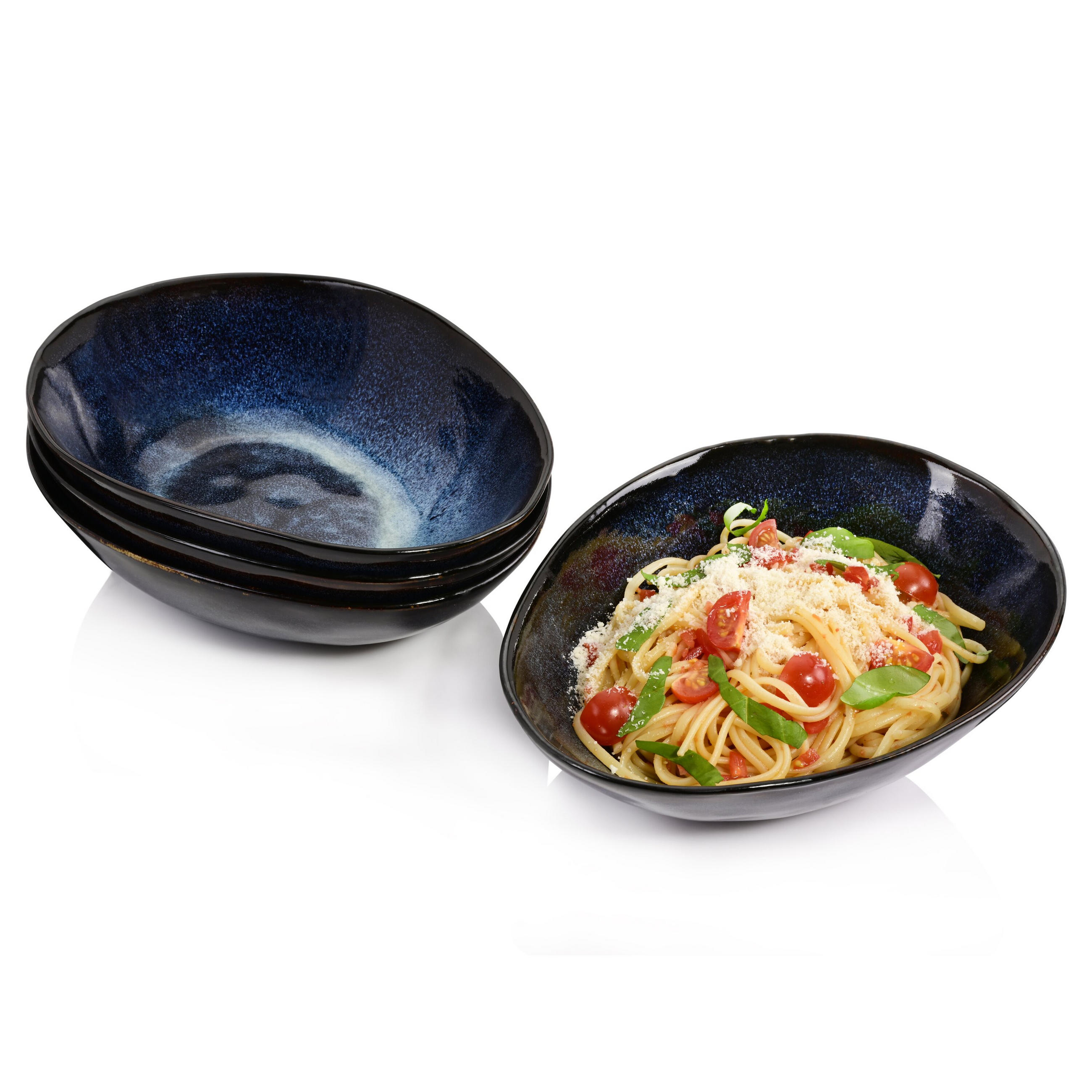 PASTATELLER SET TOKIO - 4 teilig aus Steingut - Dunkelblau, Keramik (24cm) - Sänger