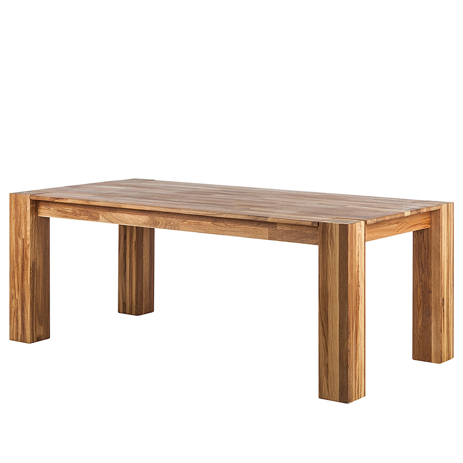 ESSTISCH - Eiche massiv - Eichefarben, Holz (100/220/75cm) - home24
