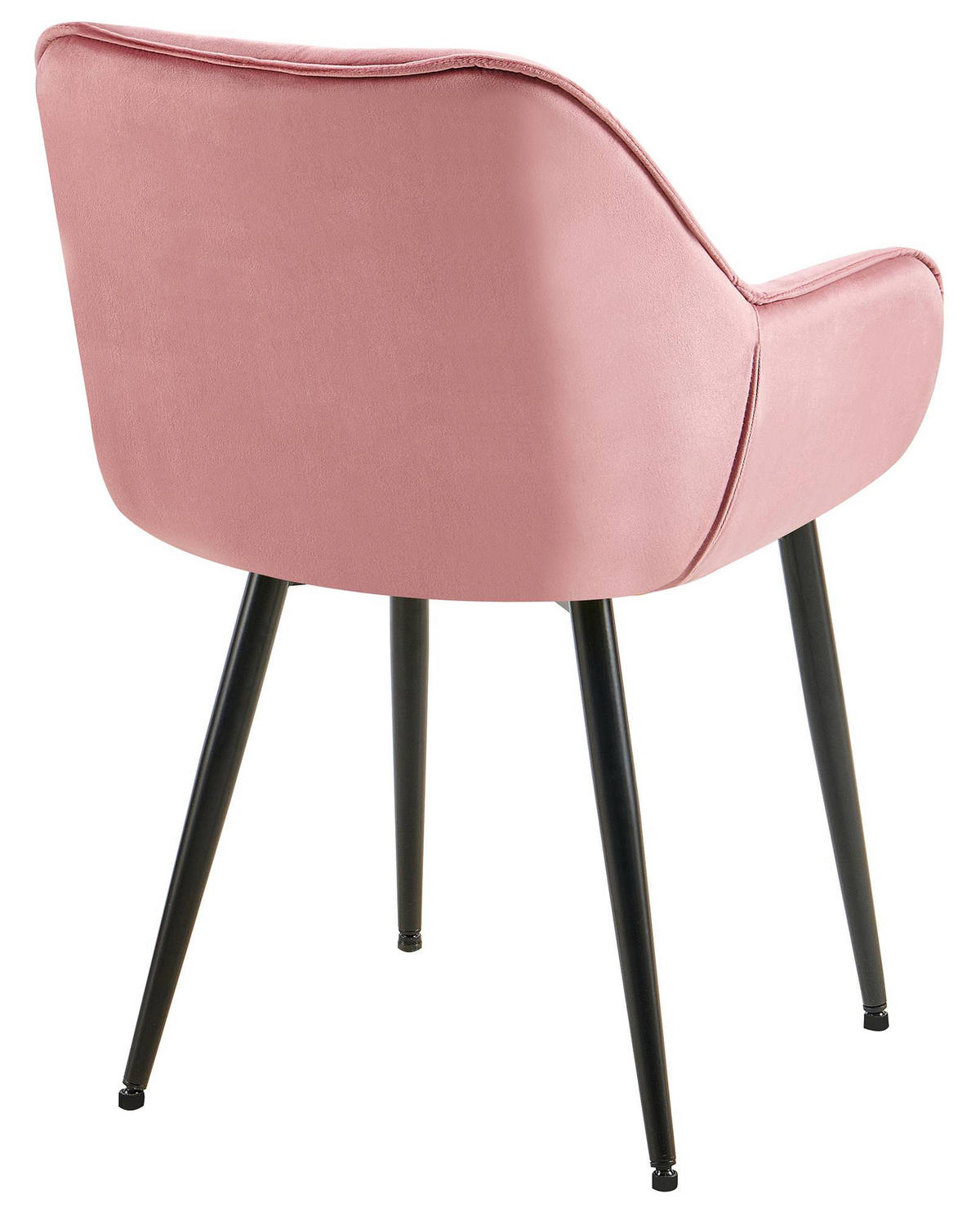 ARMLEHNENSTUHL Samt rosa - Schwarz/Rosa, Textil/Metall (58/83/62cm) - CLP
