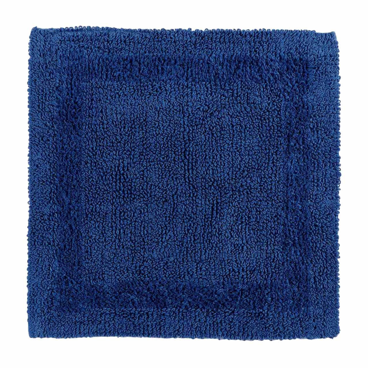 DUSCHVORLEGER 50/50 cm, 100% Baumwolle, wendbar - Dunkelblau, Textil (50/50cm) - Homescapes