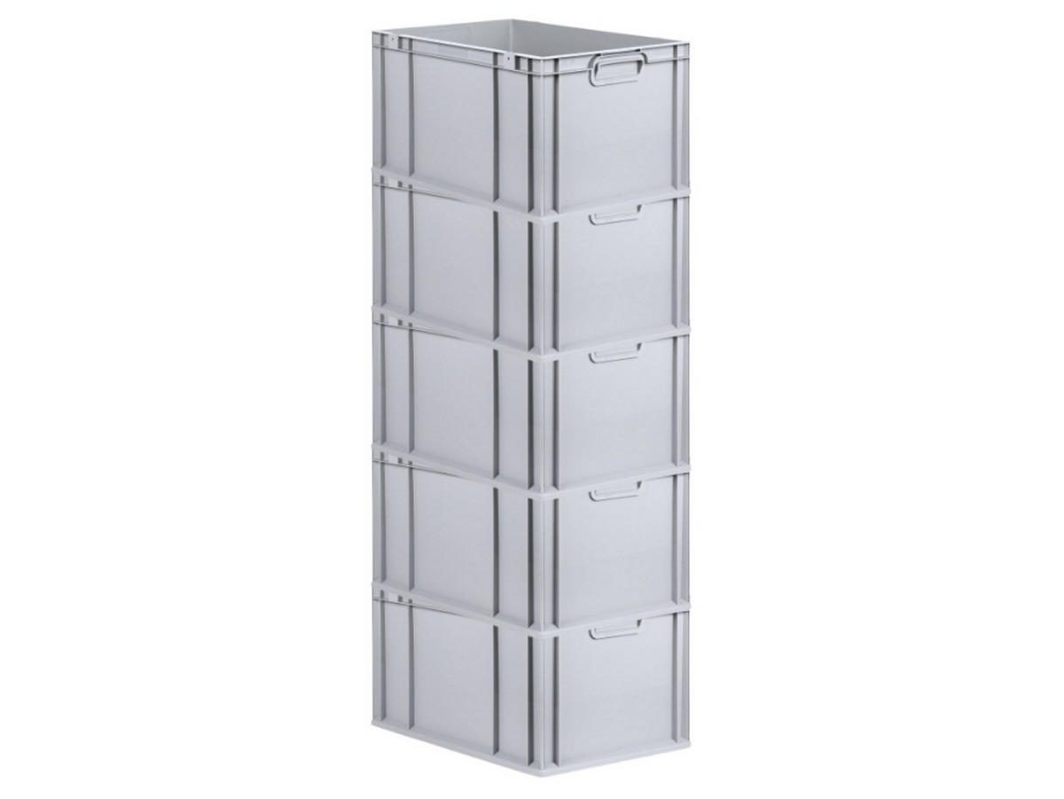 EUROBOX 5x Nextgen Economy Griffe Geschlossen 32x40x60cm 65 Liter - Grau, Kunststoff (40/32/60cm) - PROREGAL
