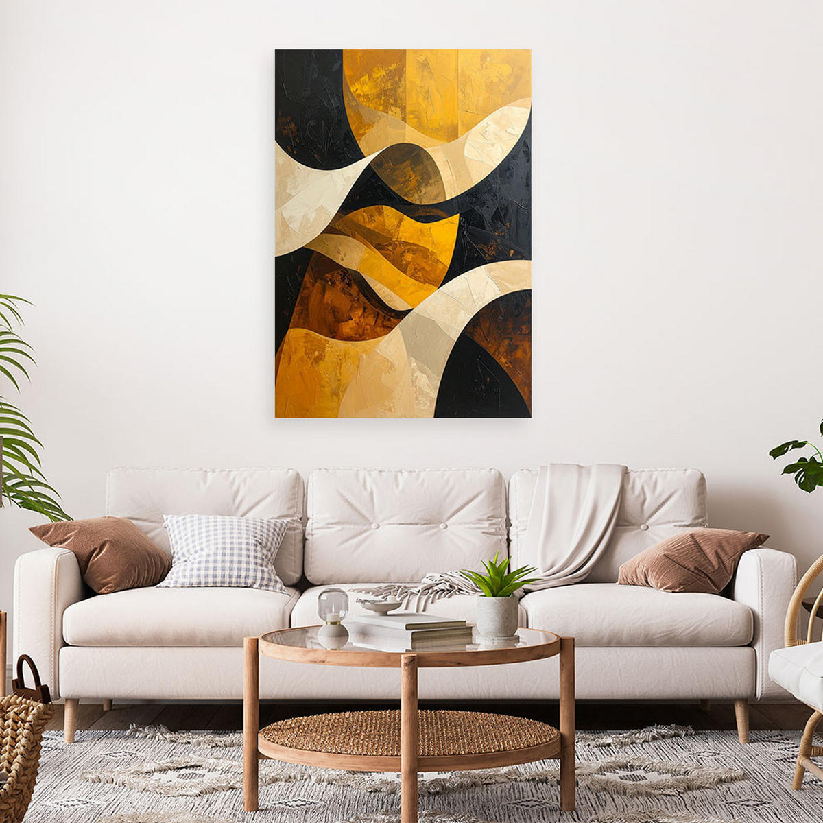 LEINWANDBILD 3D und geometrisch 70x100cm - Gelb, Textil (70/100cm) - Feeby