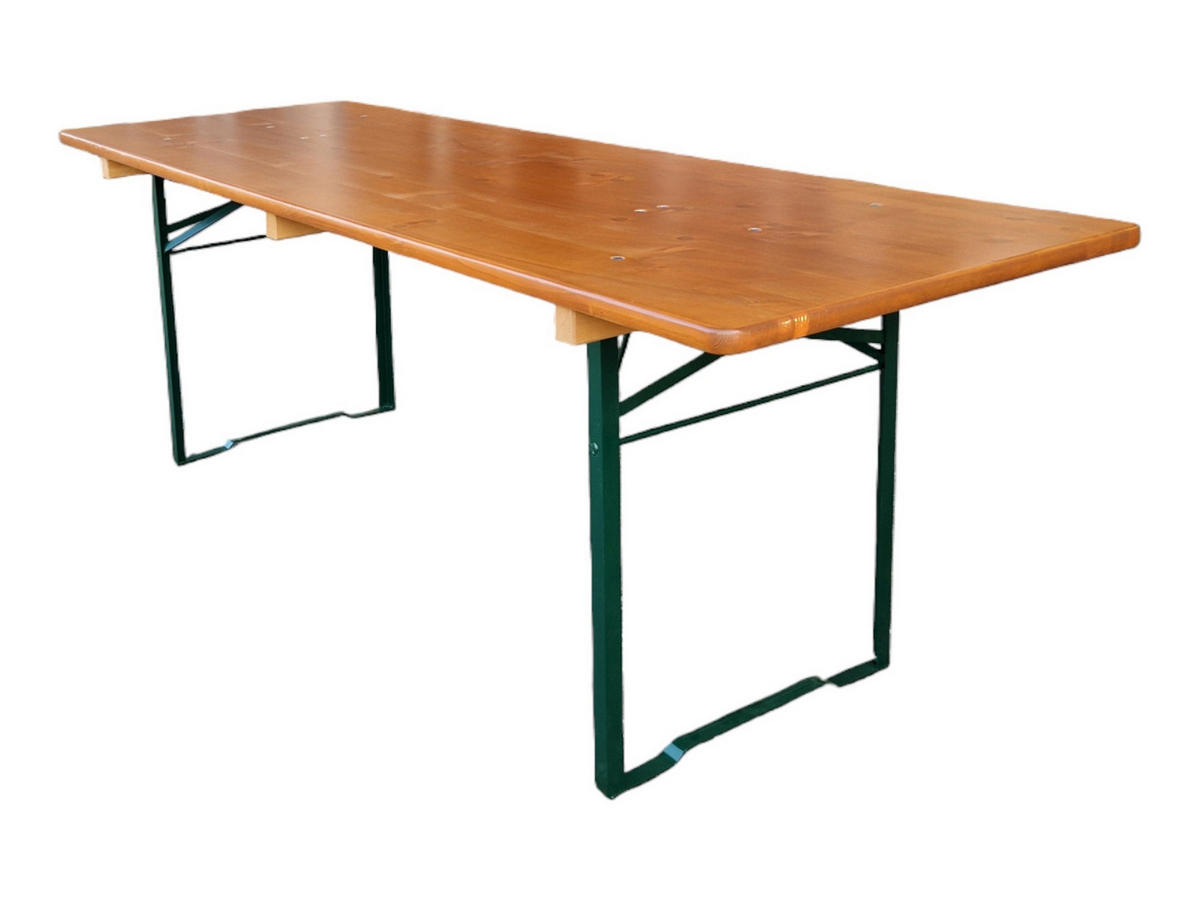 BIERZELTGARNITUR ALPENFEST PRO Premium Qualität Mit Rückenlehne 77x220x80cm Fichtenholz - Eichefarben, Holz - CHEFGASTRO