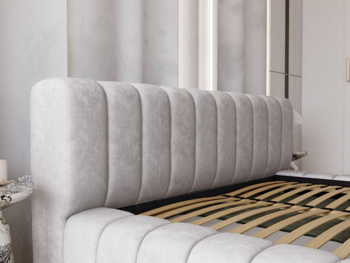 POLSTERBETT Italia 180x200 Hellgrau - Hellgrau, Textil (180/200cm) - Graingold