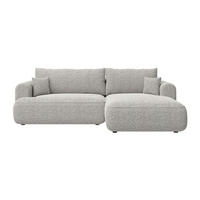 ECKSOFA Ovo Greige Webstoff-Bezug - Taupe/Schwarz, Kunststoff/Textil (165/260cm) - Selsey