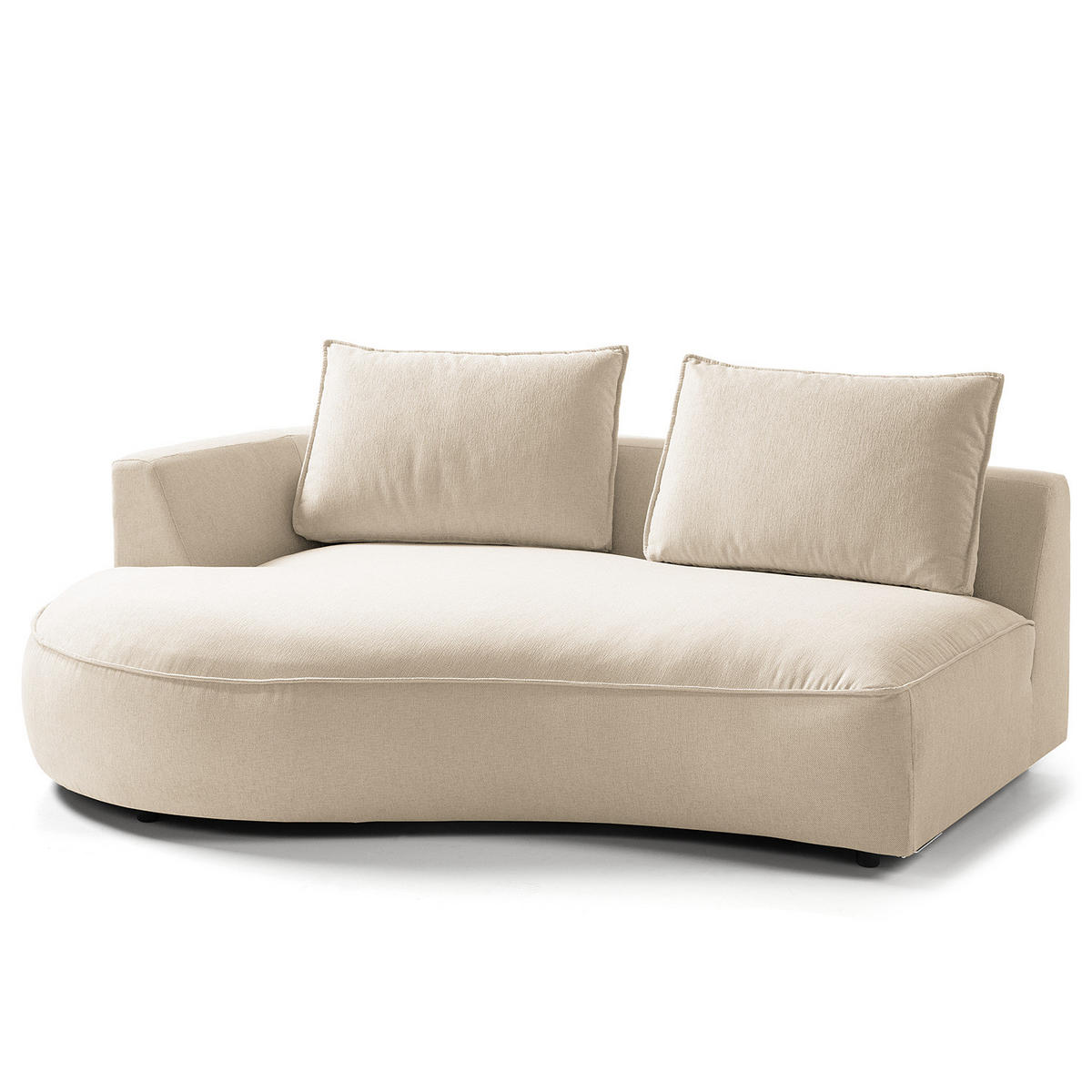 OTTOMANE - modular - Beige/Schwarz, Kunststoff/Textil (196/82/146cm) - home24