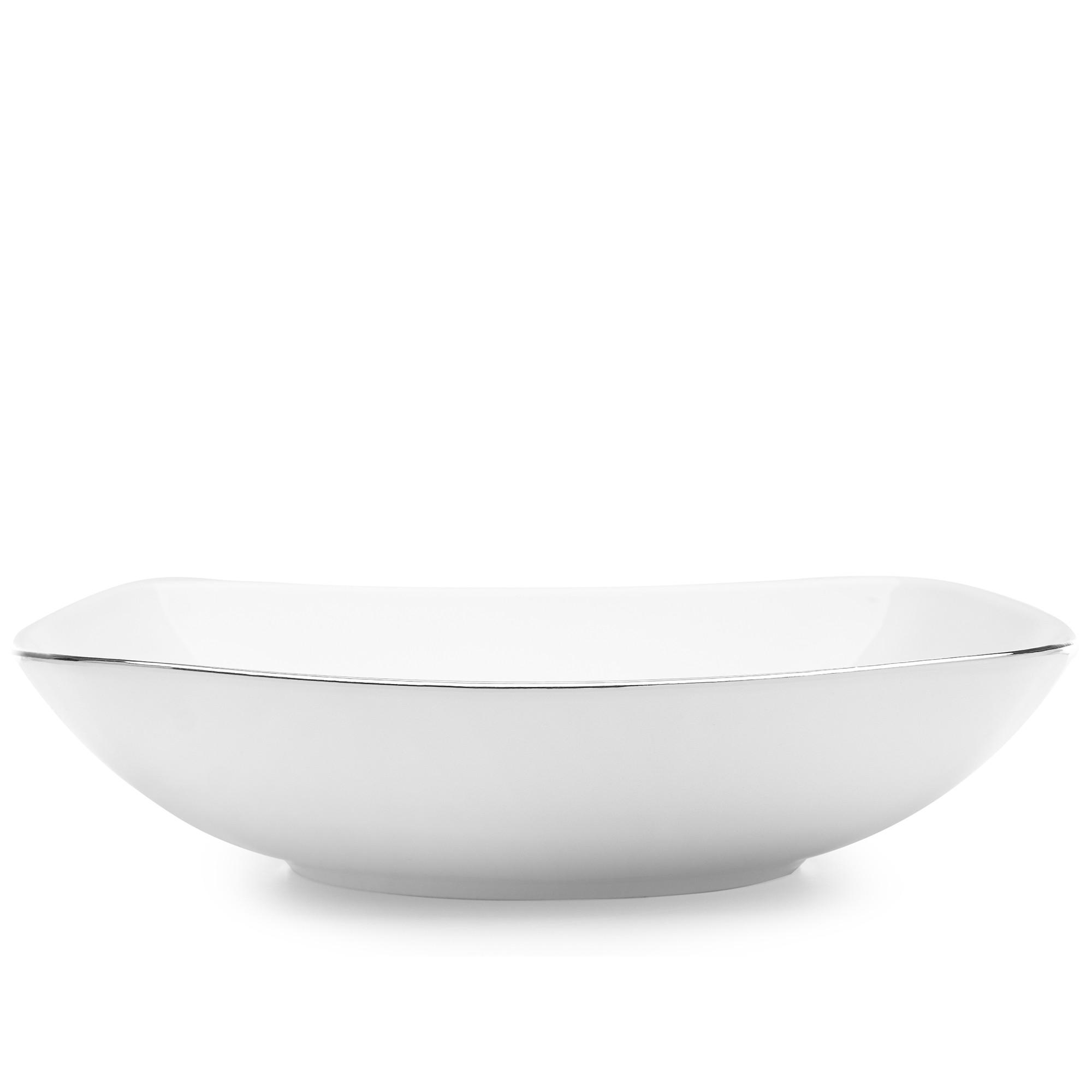 SUPPENTELLER CARLINA 6-tlg - Silberfarben/Weiß, Keramik (20cm) - KONSIMO®