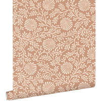 TAPETE Blumenmuster 50 x 900 cm - Terracotta, Papier (50/900cm) - ESTAhome