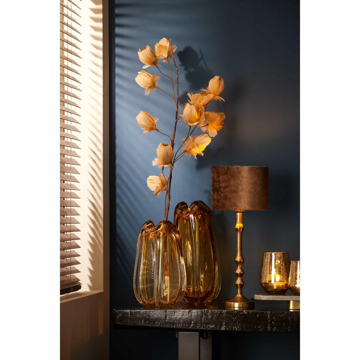 LAMPENSCHIRM Edelstein Braun Ø20/15 cm - Braun, Textil (20/20/15cm) - Light & Living