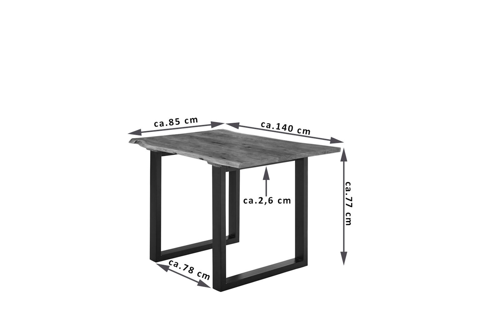 ESSTISCH LUBIN - Schwarz/Braun, Holz/Metall (80/140/77cm) - SAM