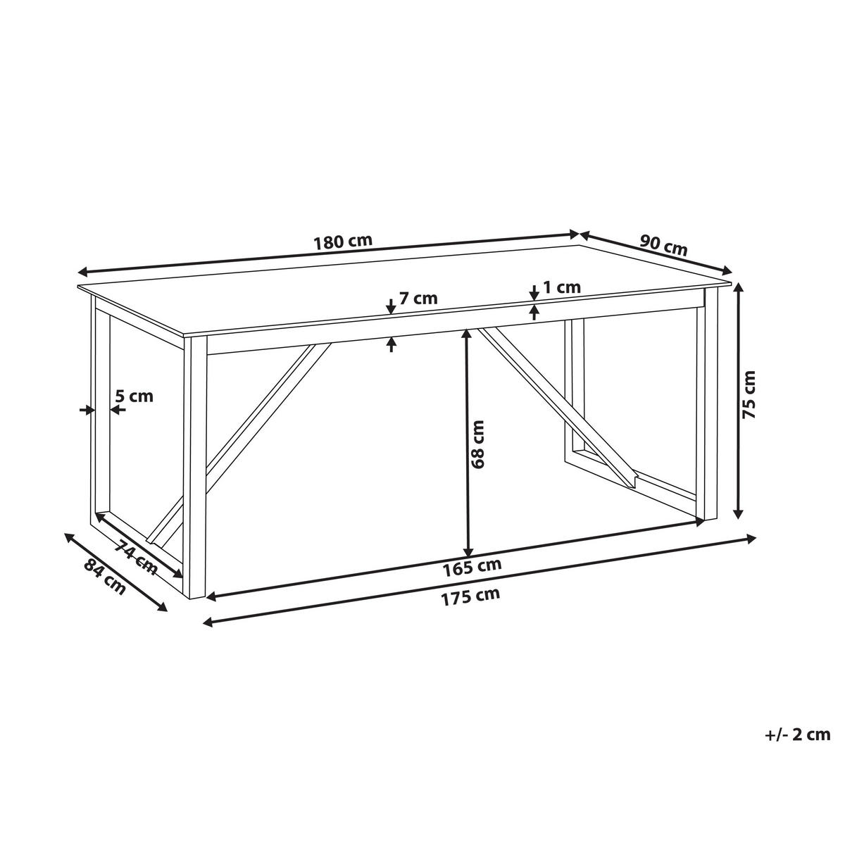 ZAHRADNÍ STŮL 180/90 cm Beton Šedý Notteri - světle hnědá, kámen (180/90/75cm) - Beliani