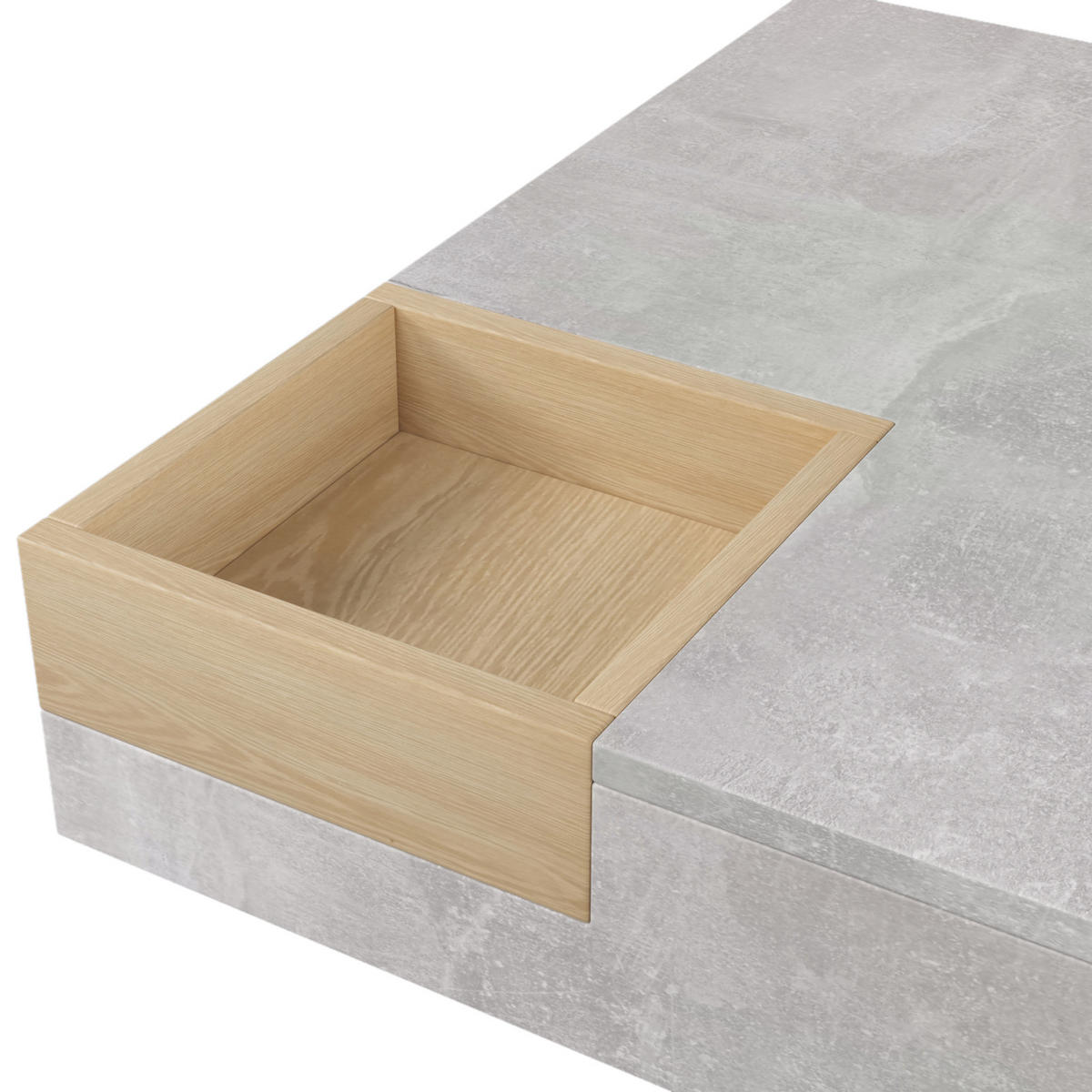 COUCHTISCH 72x72x30 cm Betongrau, Wohnzimmertisch, Abnehmbare Aufbewahrungsbox, Modern - Grau, Holz (72/72/30cm) - PARAFTA HOME