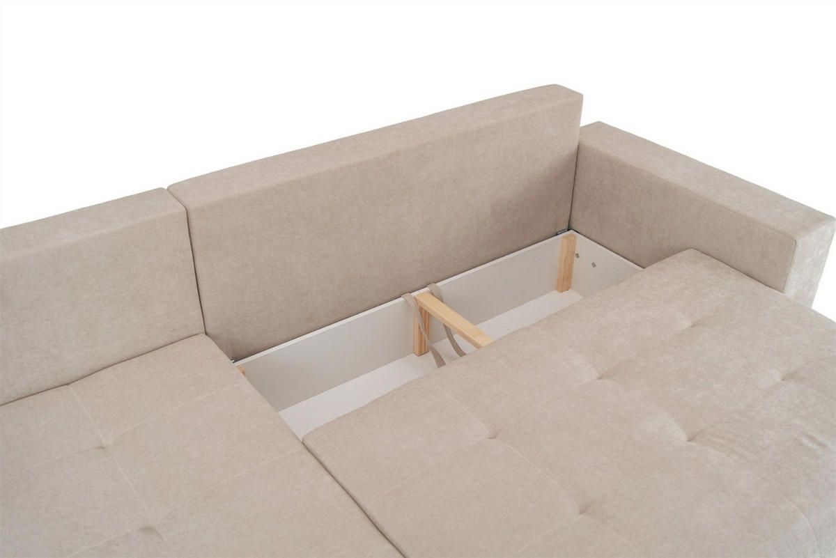 ECKSOFA Armari Mit Schlaffunktion - Blau, Holzwerkstoff/Textil (154/277cm) - Fun Möbel