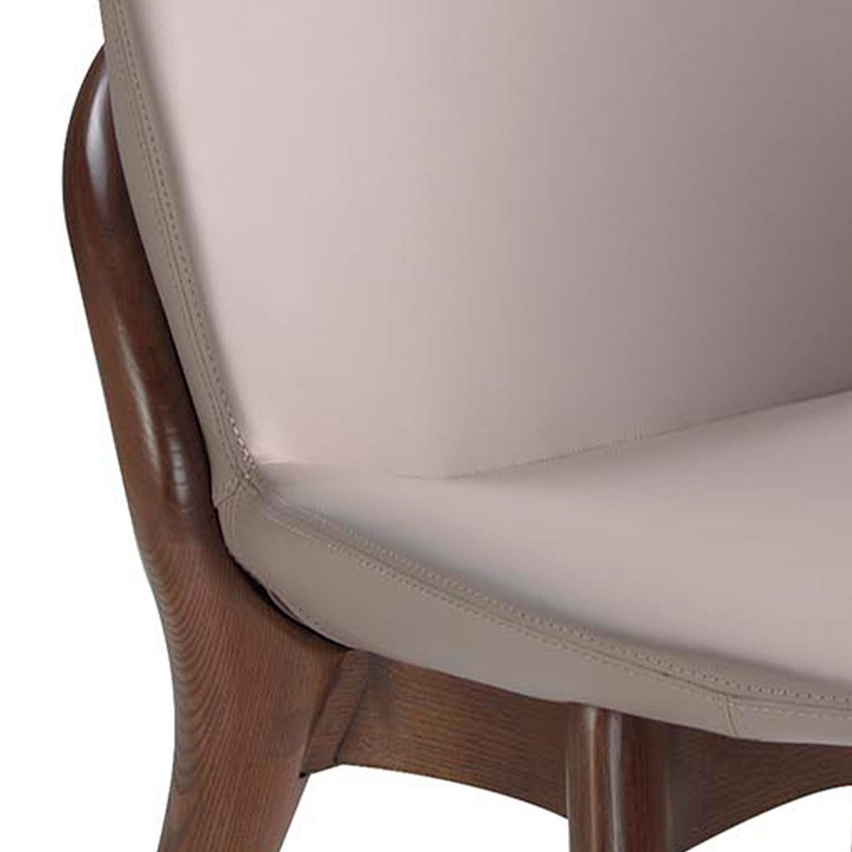 STUHL aus nerzfarbenem Stoff 47/59/81 cm - Taupe/Fango, Leder/Holz (47/81/59cm) - ANGEL CERDA