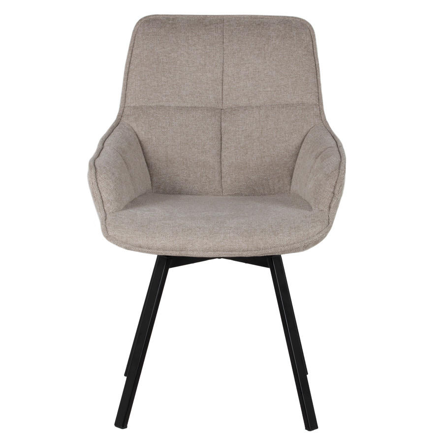 STUHL 2er Set drehbar aus Stoff, beige - Beige, Textil (58/86/61cm) - Giga Meubel