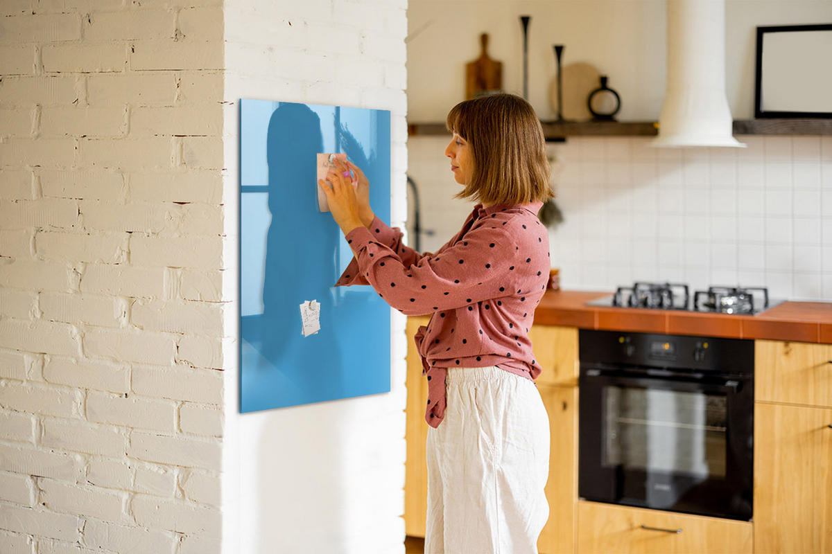 MAGNETTAFEL 60x90 Blau schwarzer Marker - Blau, Glas (60/0.4/90cm) - TULUP