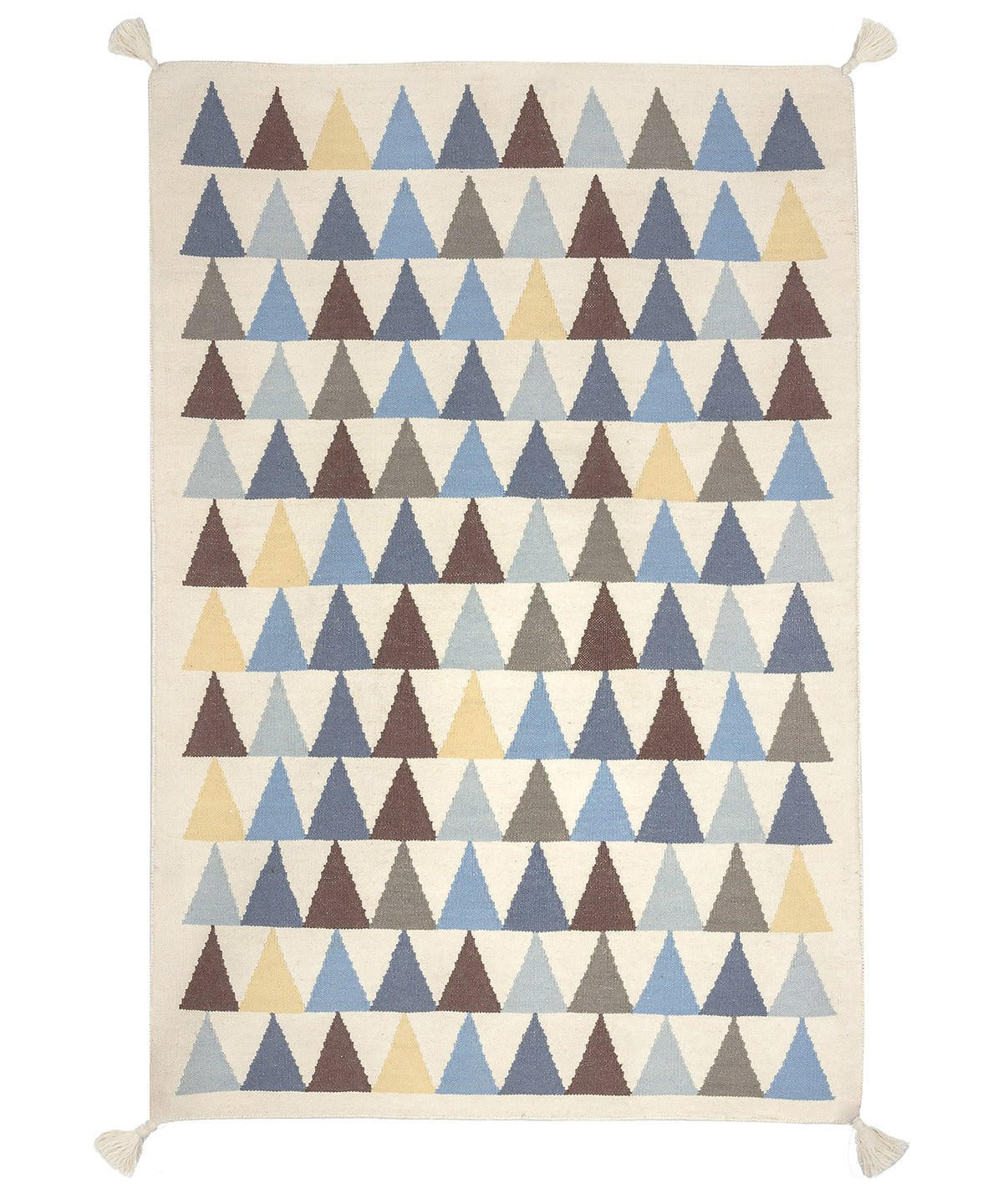 TEPPICH Kilim skandinavisches Design blau - Blau, Naturmaterialien (110/160cm) - AFK Living