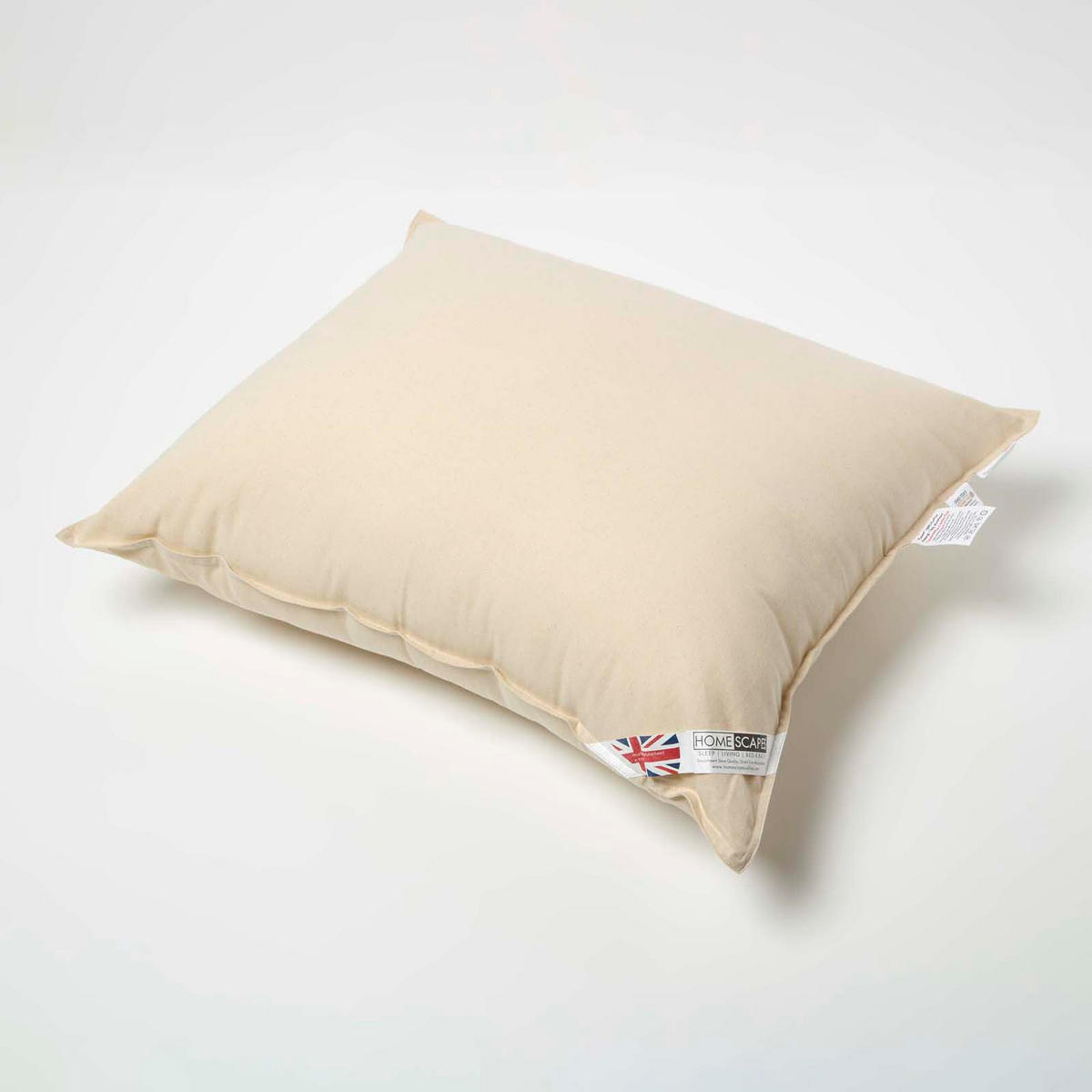 KOPFKISSEN 60/70 cm, 2er-Set Bio-Baumwolle, Super-Mikrofaser-Füllung - Beige, Textil (60/70cm) - Homescapes