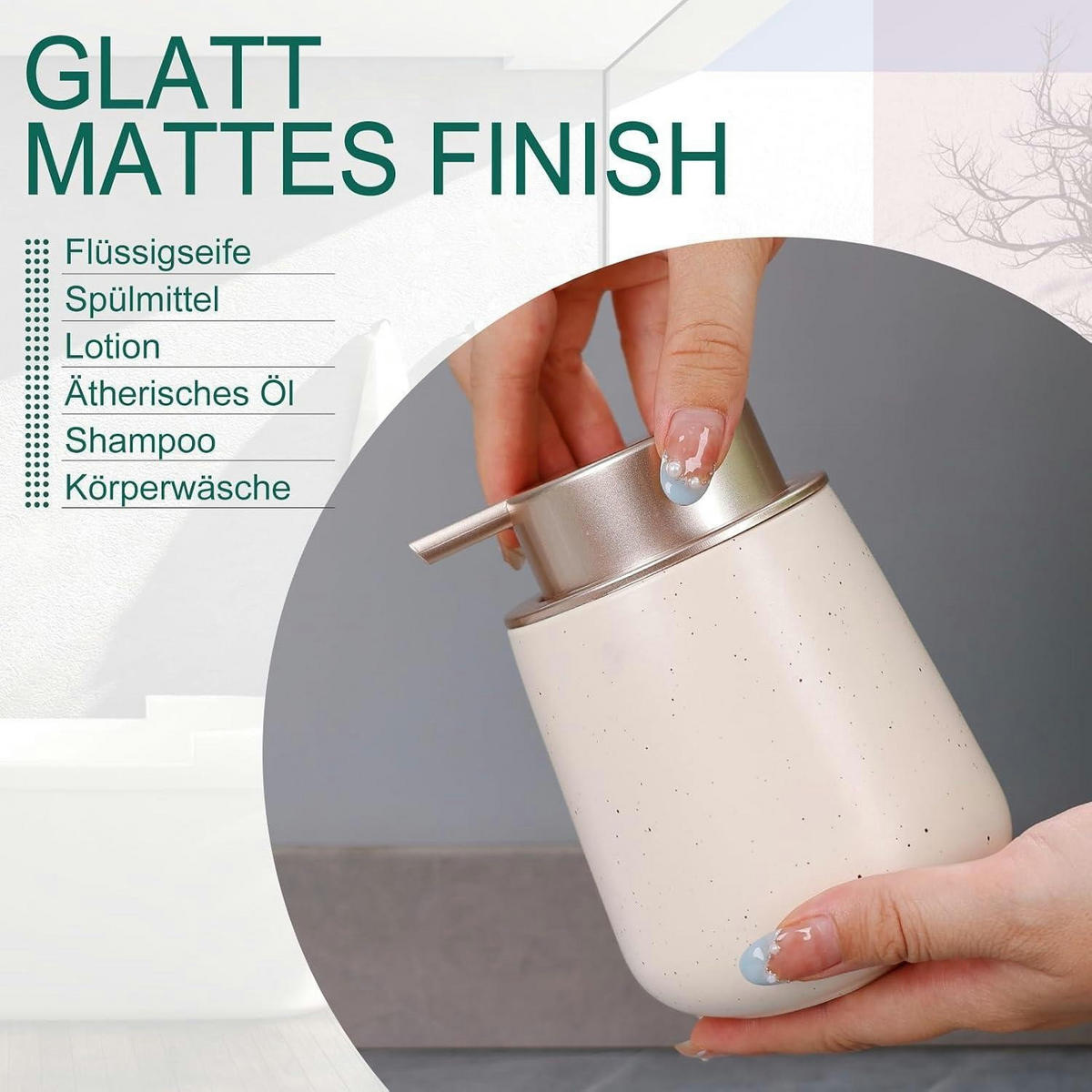 SEIFENSPENDER Keramik Beige 350ml - Beige, Keramik (9/12/9cm)
