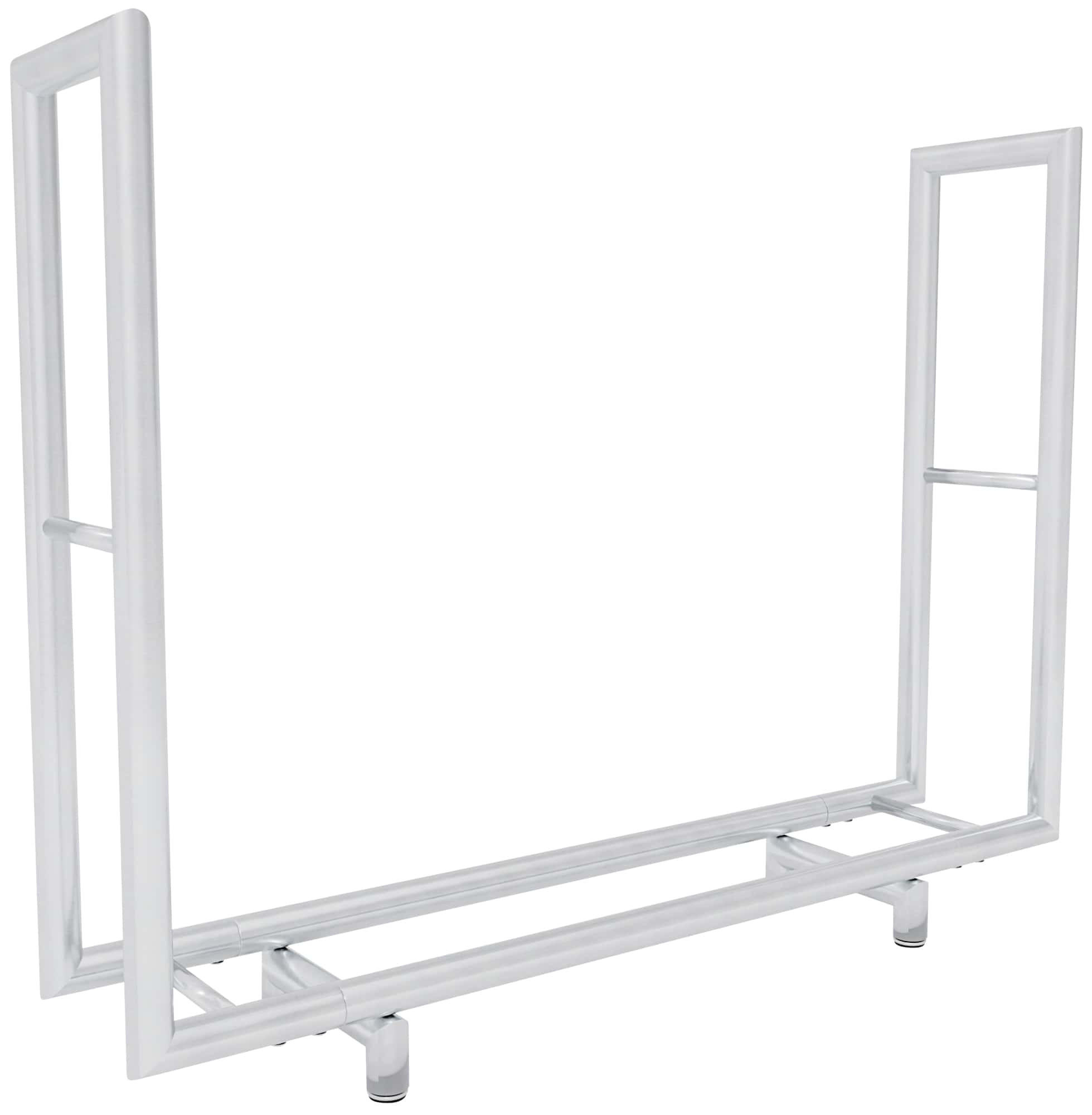 KAMINHOLZREGAL 122/30/91 cm Edelstahl edelstahl - Edelstahlfarben, Metall (122/91/30cm) - CLP