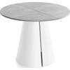 ESSTISCH Lamio runder ausziehbarer, Grauer Beton 100-180/100/76 cm - Hellgrau/Weiß, Holzwerkstoff/Metall (100/100/76cm) - WFL GROUP