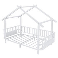 HAUSBETT 90/200 cm DE-32632 mit Sicherheitsgitter Weiß - Weiß, Metall (90/200cm) - ComfortXL