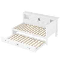 TAGESBETT 90/200 cm DE-04809, mit LED und Ausziehbett in Weiß - Weiß, Holzwerkstoff (90/200cm) - ComfortXL