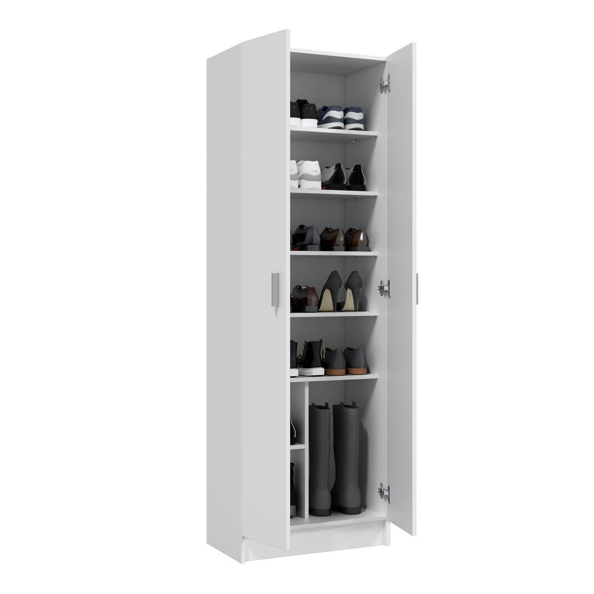 SCHRANK 2-türig, weiß 58,5/181/37 cm - Weiß, Holzwerkstoff (58.5/181/40cm) - Calicosy