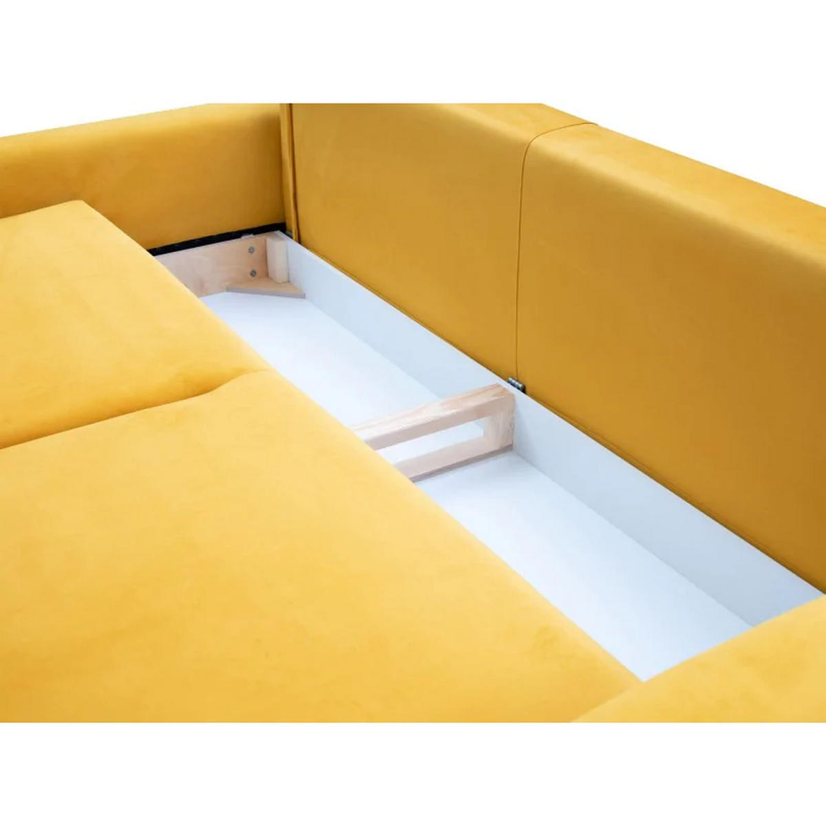 SCHLAFSOFA ANES, Sofa mit Schlaffunktion und Bettkasten, Farbe: Gelb, Velourstoff - Gelb, Textil (244/92/102cm) - Sepro Meble