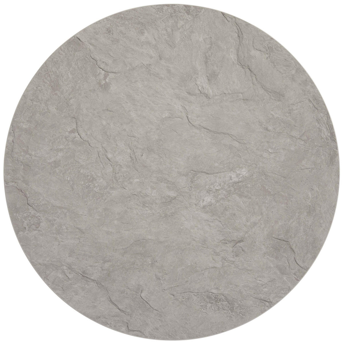 TISCHPLATTE runder 60 cm, Grau - Hellgrau/Grau, Kunststoff (60/2.5/60cm) - Oviala