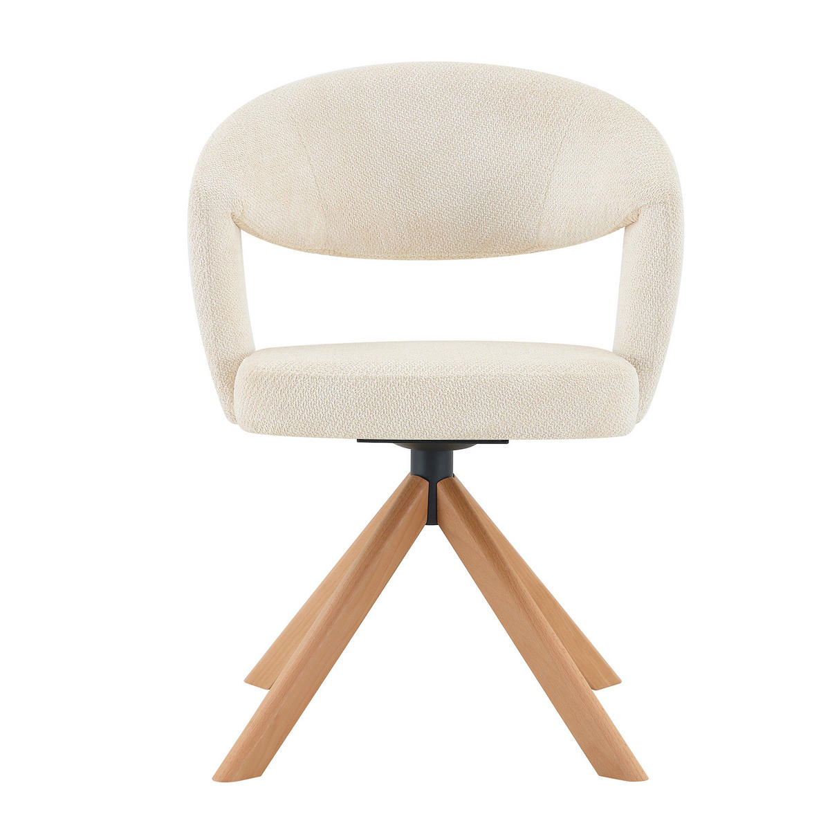 ARMLEHNSTUHL-SET DE-36635 2 Stück mit Massivholzbeinen Creme - Creme, Holz (47.5/81.5/47cm) - ComfortXL