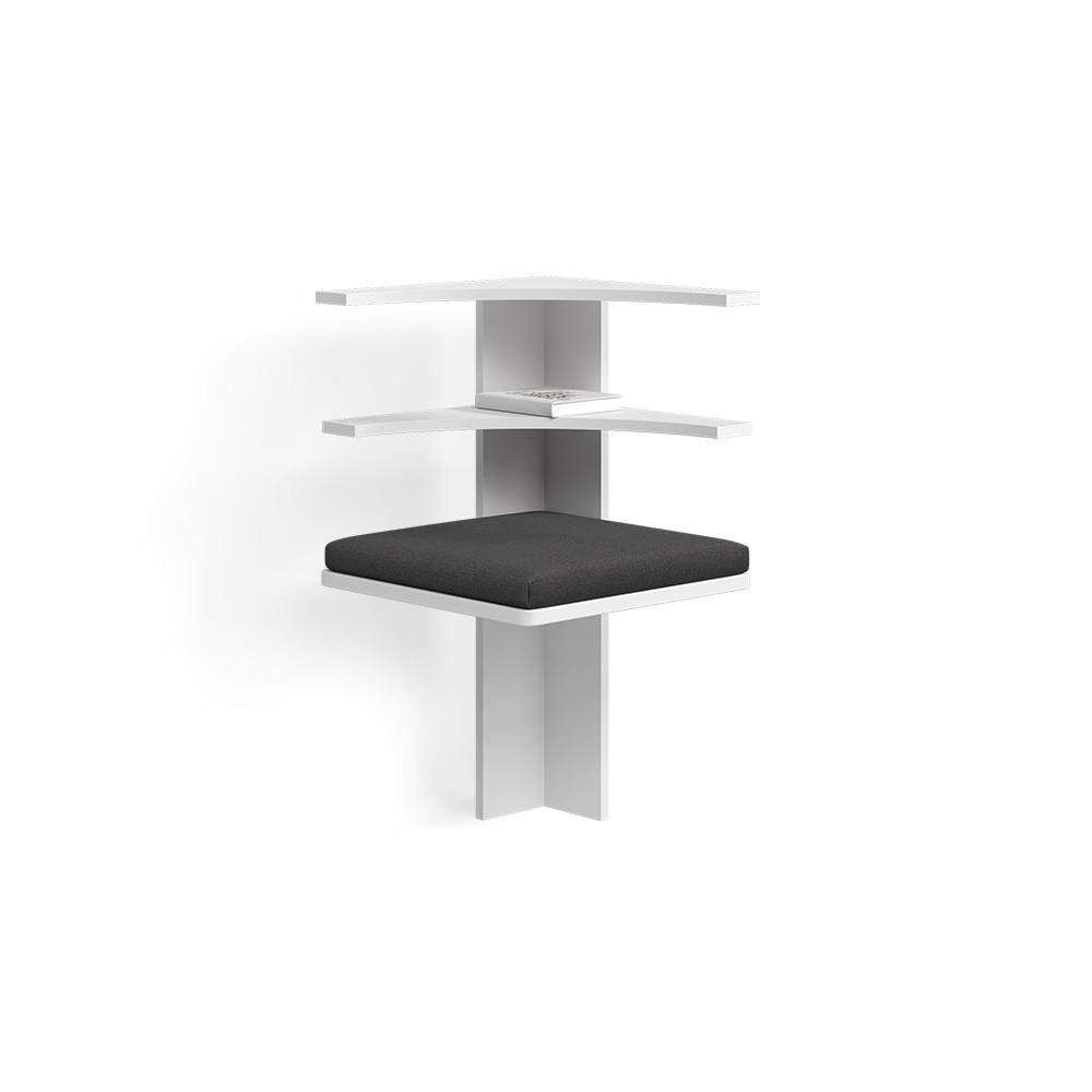 Livinity® LAVICE DO JÍDELNY DO ROHU Tiberio Bílá 43.5 x 43.5 cm