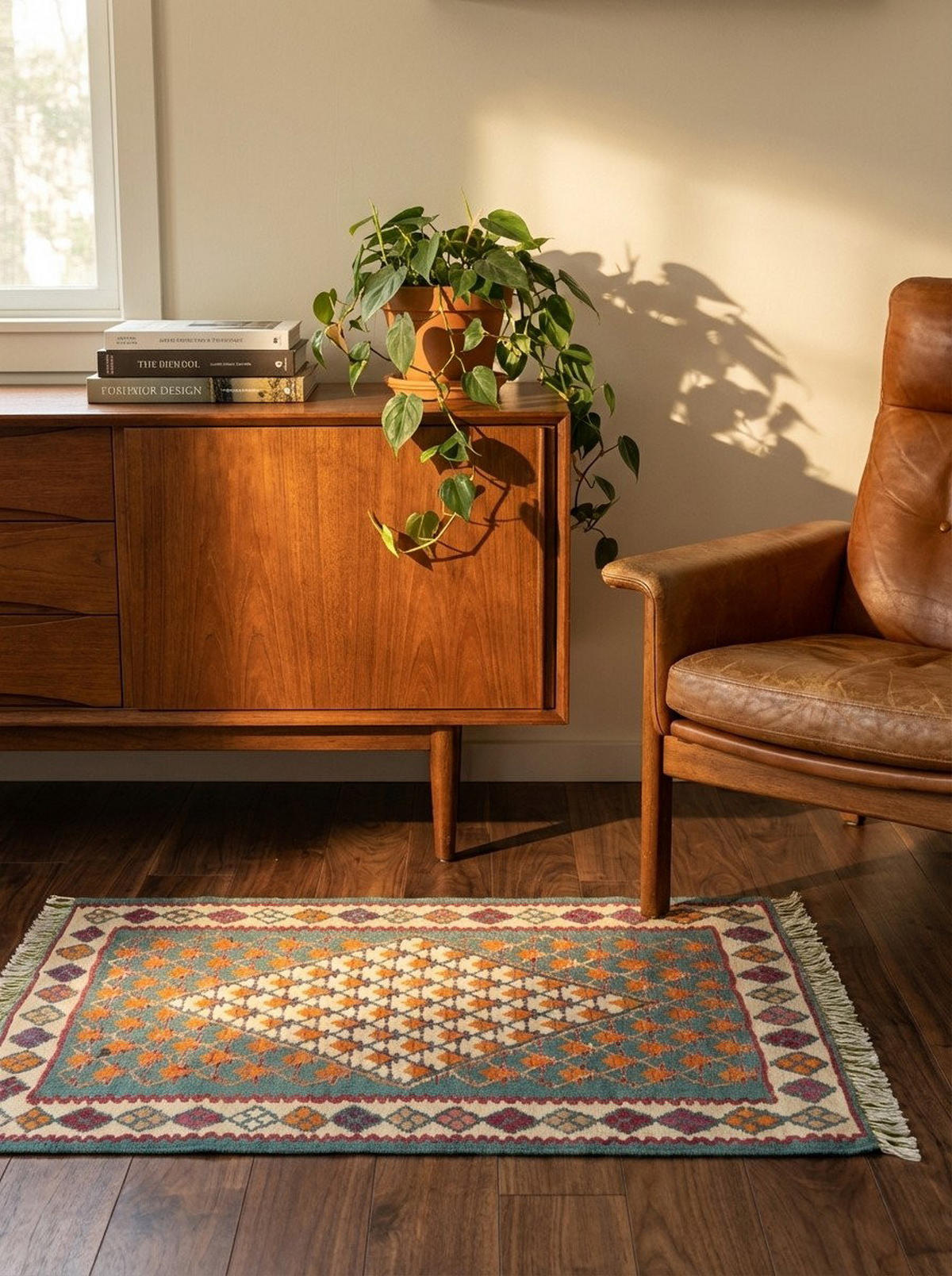 HANDWEBTEPPICH Kelim Senneh Grün 87/63 cm Schurwolle - Grün, Textil (63/87cm) - Looma