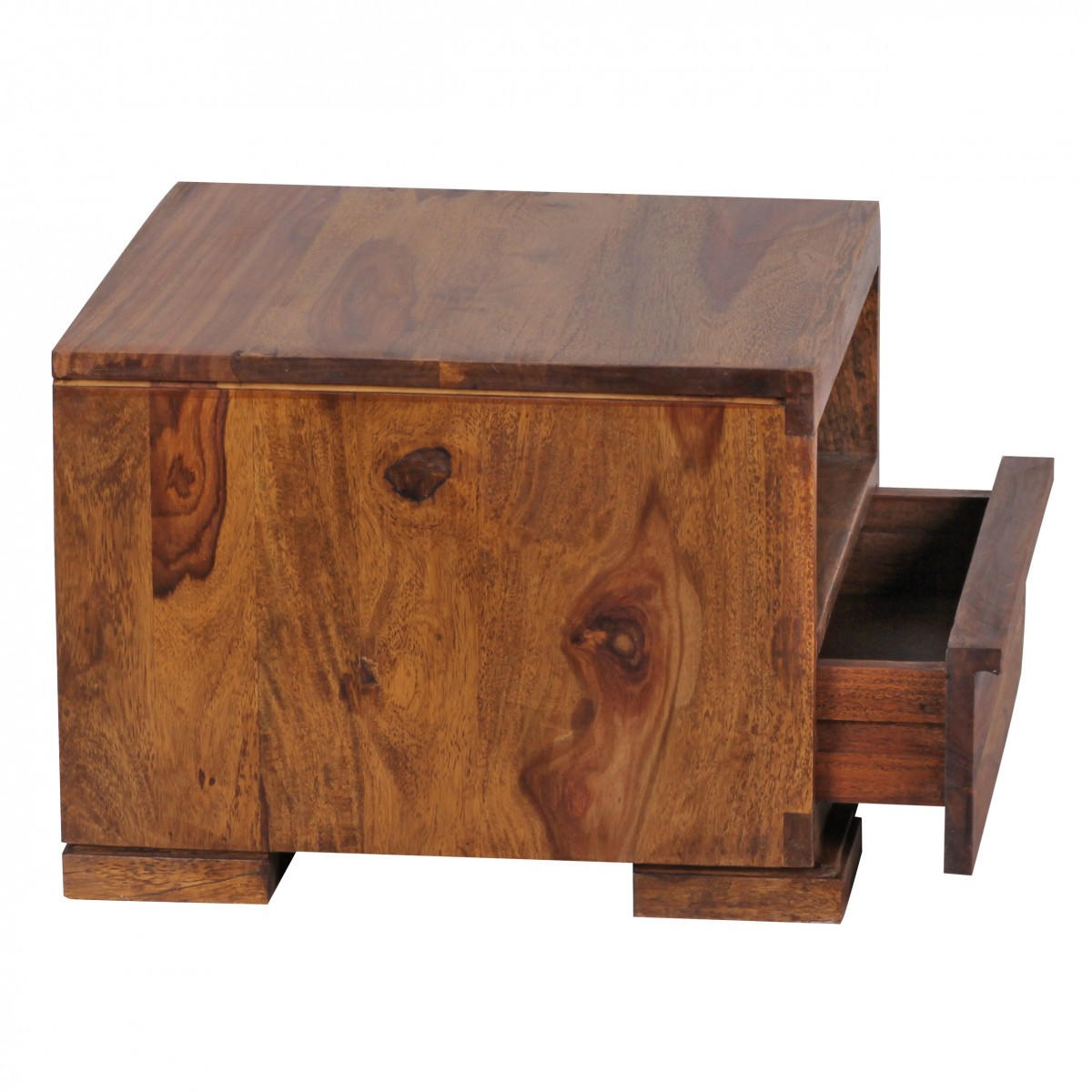 NACHTTISCH Massivholz Schublade Ablage Pflegeleicht NAKO, Braun 40x40x30 cm - Braun, Holz (40/30/40cm) - KADIMA DESIGN
