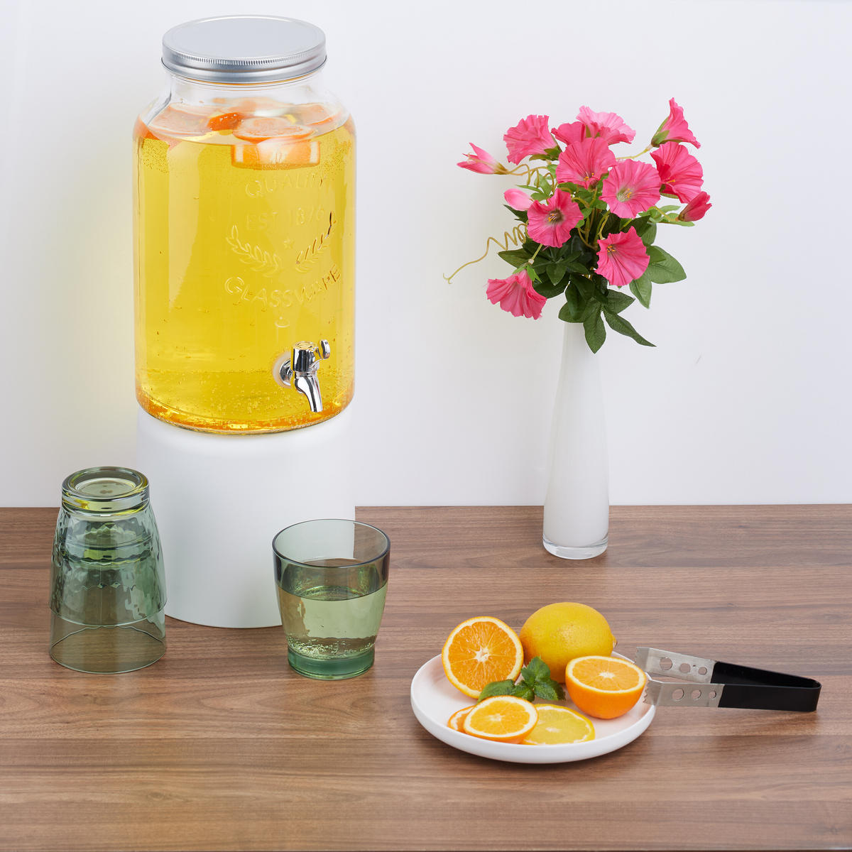 GETRÄNKESPENDER - Transparent, Glas/Kunststoff (5L) - Relaxdays