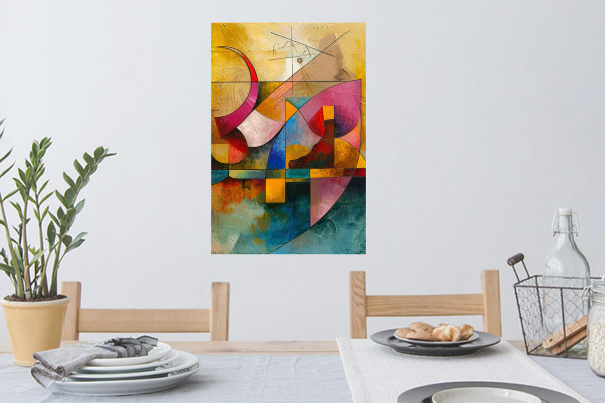 WANDTATTOO Kunst - Abstrakt - Modern 40x60 cm - Gelb, Kunststoff (40/60/0.1cm) - MuchoWow