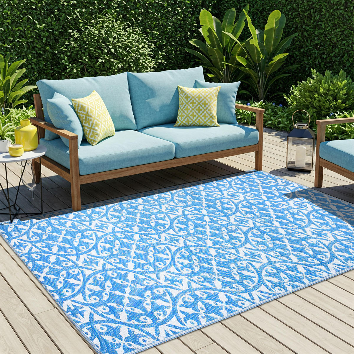 TEPPICH IBIZA Blau 180/270 cm - Blau, Kunststoff (180/270cm) - Tapiso